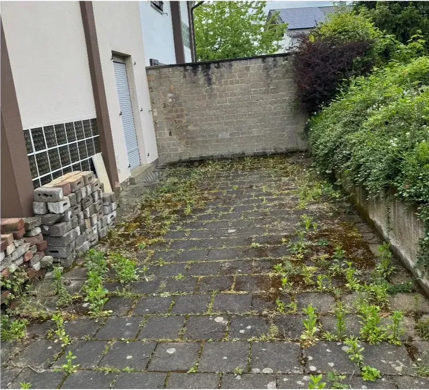 Vorher Terrassenentkrautung